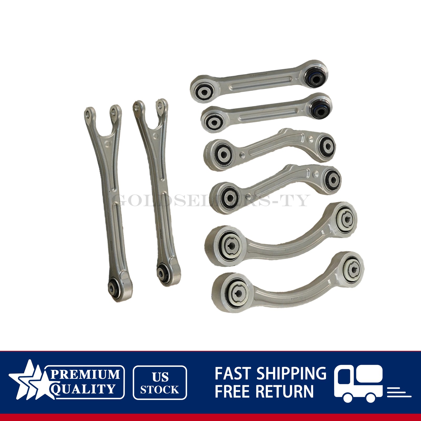 8PCS Rear Suspension Control Arm Set Fits Maserati Ghibli Quattroporte 14-16 US