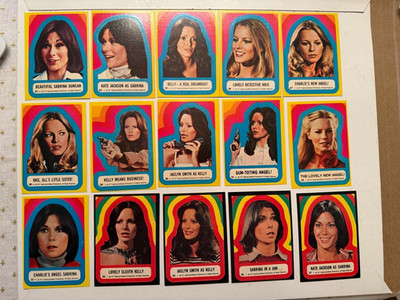 charlie's angels stickers 23-44 series jackly,kate, & cherly lot of 23 different