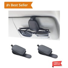 Magnetic Leather Sunglasses Holder for Car, 2 Packs Black Magnetic Car Viso...