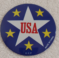 Collectible Vintage Pin back Button USA ( Made In China) LOL... 2.25"