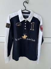 VTG Polo Club St Moritz Switzerland Rugby Sweatshirt Medium