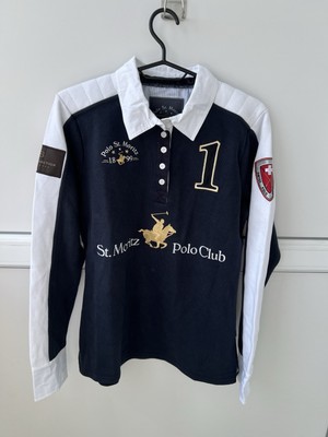 VTG Polo Club St Moritz Switzerland Rugby Sweatshirt Medium