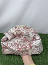 Vintage Couch Tissue Box Cover Handmade With Pillows