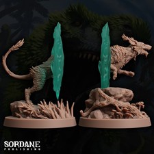 Blink Dog with Portal - Pair  Sordane Publishing  D D Miniature  50mm Base