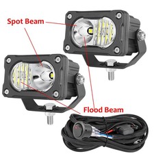 2x 3 40w Pro Led Cube Work Light Bar Combo Pods Offroad Driving 4wd Utv Wiring