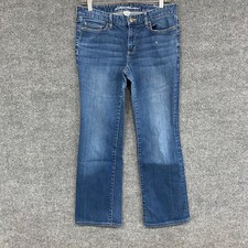 Eddie Bauer Truly Straight Bootcut Jeans Womens 8 Medium Wash Stretch Denim