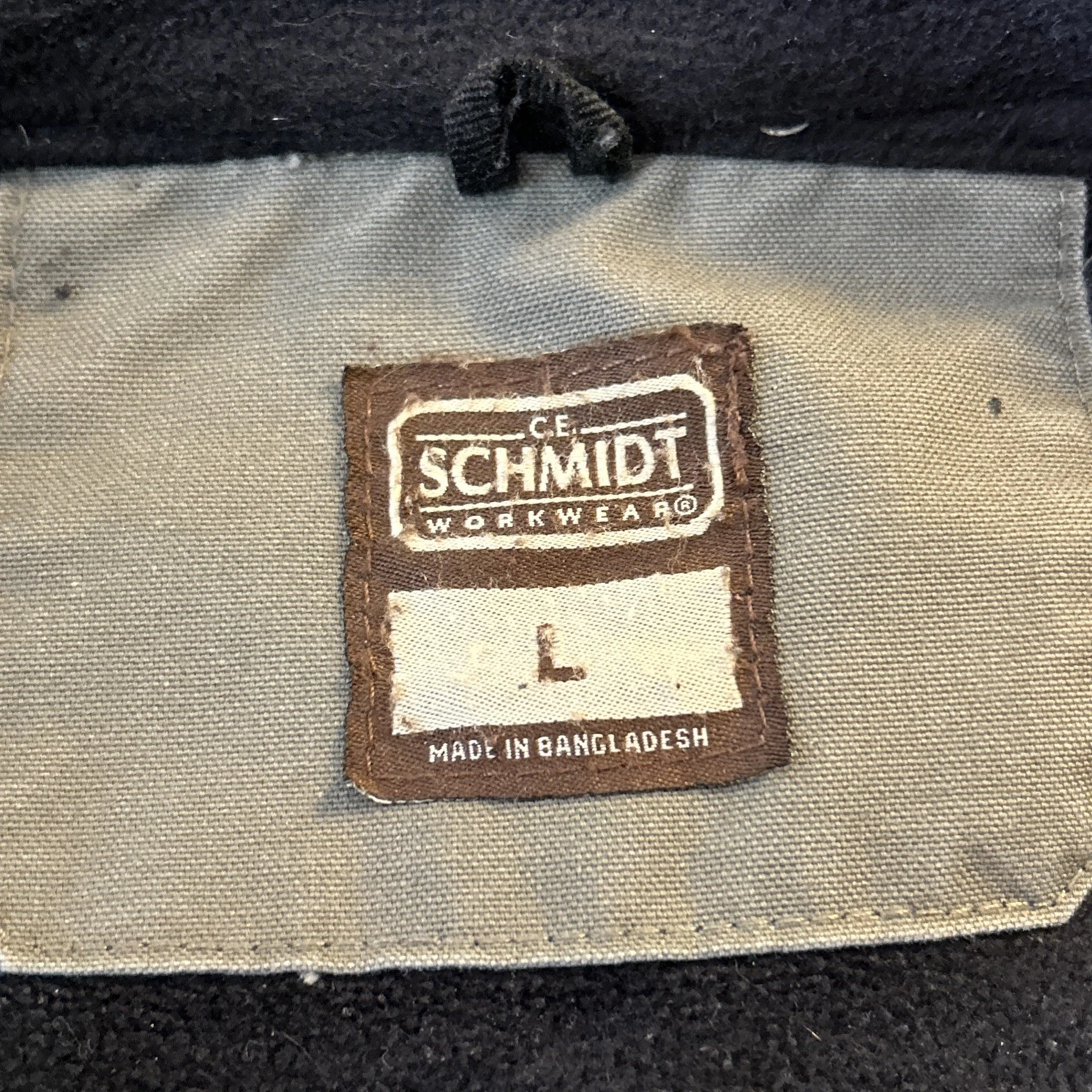 Schmidt Work Vest Fleece Lined Men’s Large Gray/Green Zip Pockets - product detail image 7