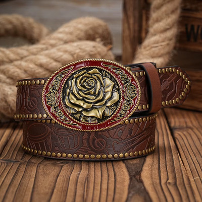 Gürtel mit Gürtelschnalle Western Belt Buckle Cowboy Line Dance Cowgirl