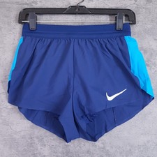 NIKE Pro Elite 2โ Brief Lined Running Shorts Womens SMALL Blue Made In USA