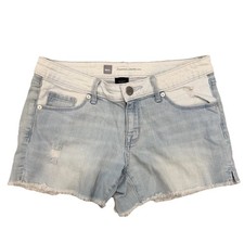 Mossimo Size 4 Light Wash Distressed Frayed Hem Blue Shorts