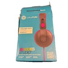 New JLab JBuddies Studio 2 Wired Kids Headphones Black/Pink for Audio / Media