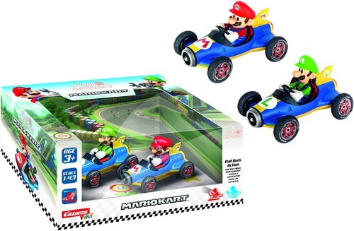 Carrera Pull & Speed Mario Kart 2-Pack Mach 8 Toy Car 1:43 Scale