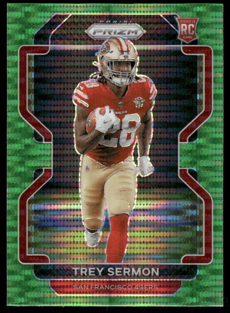 2021 Panini Prizm #354 Trey Sermon Neon Green Pulsar