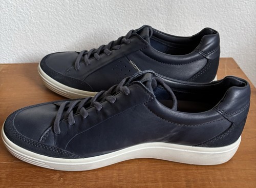 ECCO Sneaker Womens US 6/EU 40 (Looks More Like US 9) Blue Leather Tennis Shoes - Picture 5 of 11