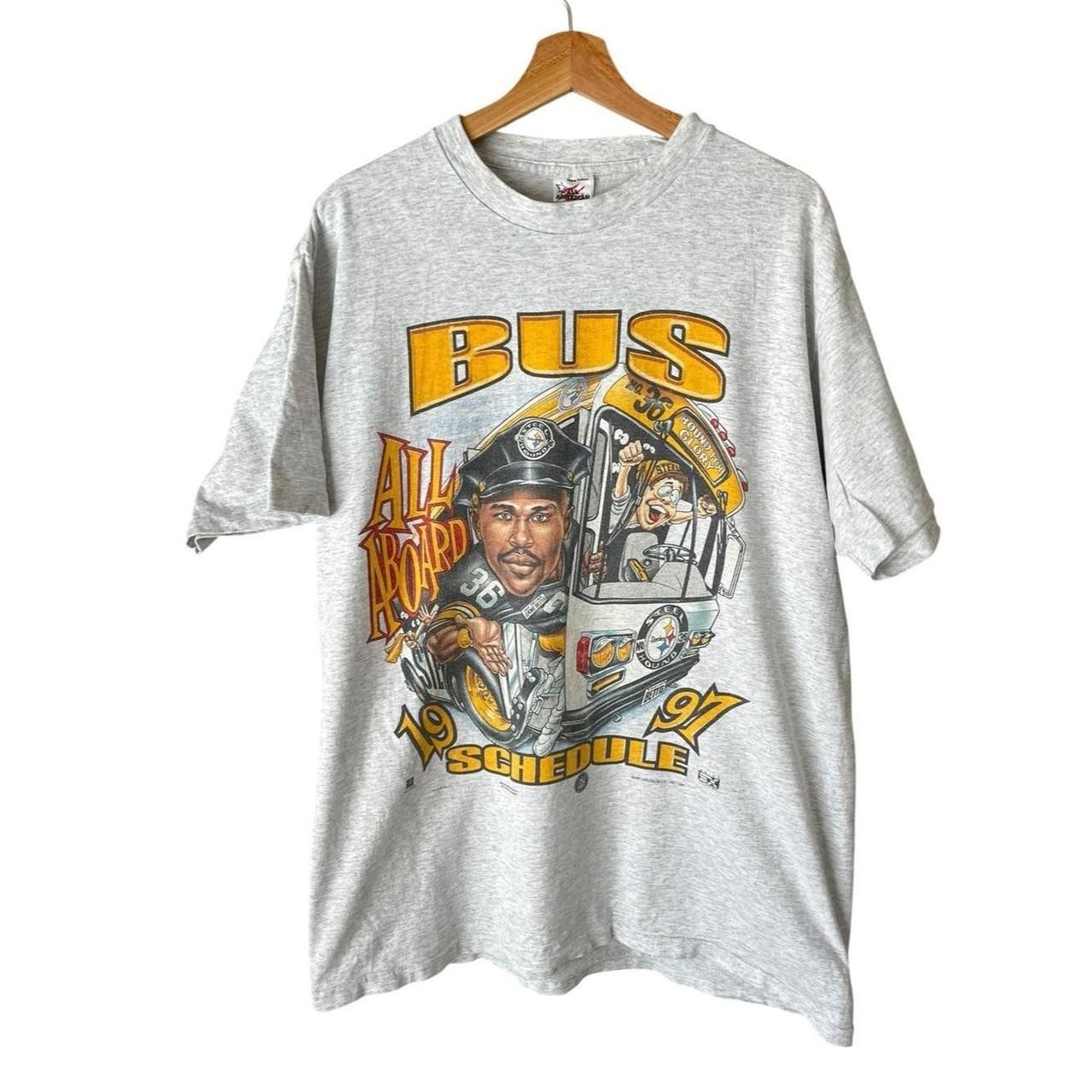 Vintage 1997 Steelers Jerome Bettis Bus Schedule shirt VK14356