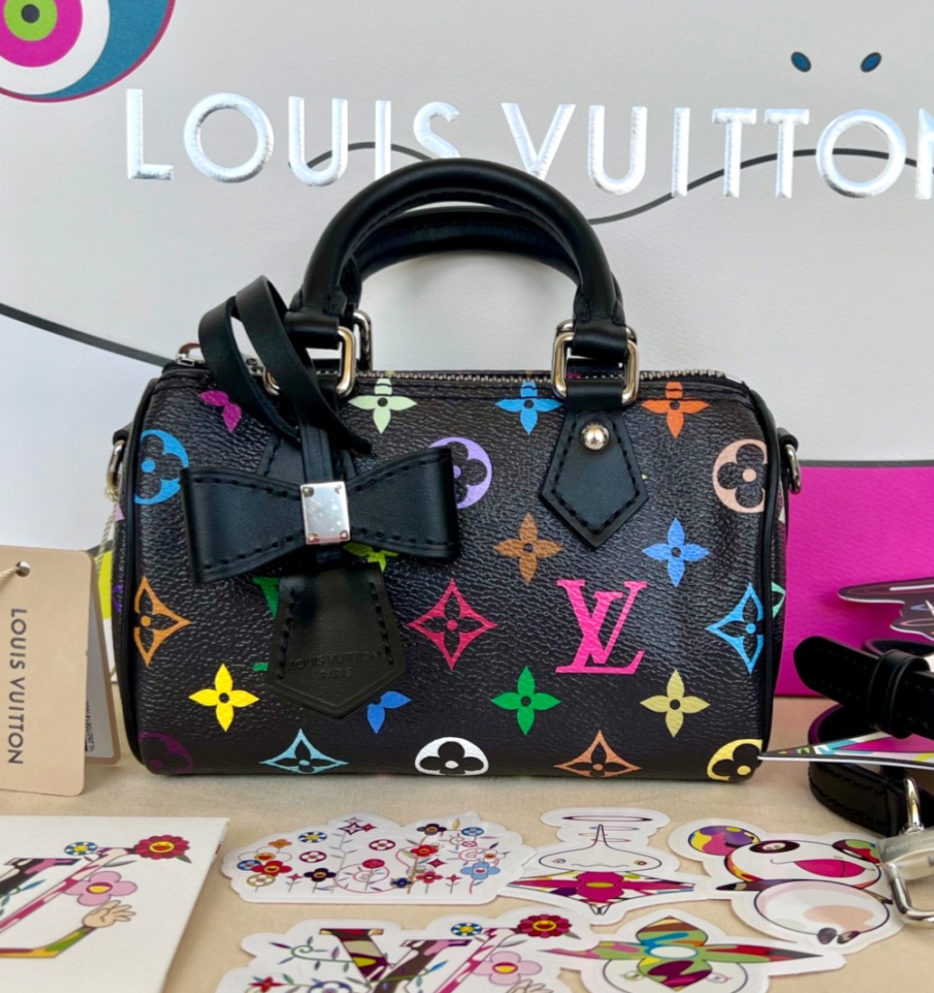 Louis Vuitton x Takashi Murakami 2025 Nano Speedy Black Multicolor Bag M13406