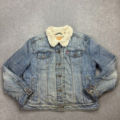 Levis Jeansjacke Damen X Large blau Sherpa gefüttert Trucker Red Tab Lady*