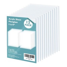 12 Pack Clear Acrylic Plexiglass Sheets 11x14 Inch for DIY Craft Projects