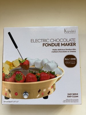Kusini Electric Chocolate Fondue Maker Set, Removable Bowl, Forks, 140°F, 10oz
