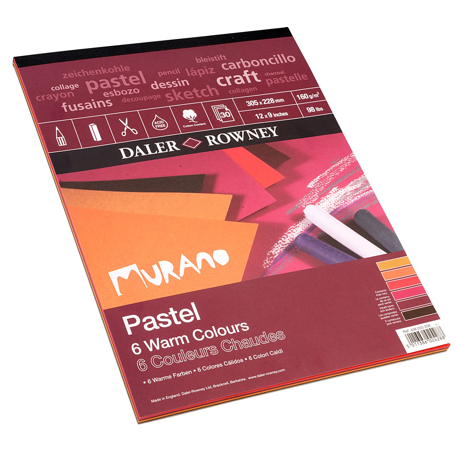 Daler Rowney Murano Pad Warm Colours 160gsm