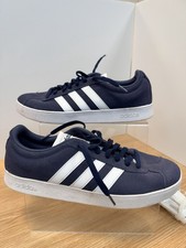 Adidas VL Court 2.0 Suede Trainers Navy Blue Size 7 - NUN