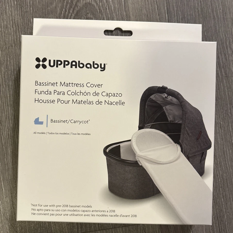 Capa de colchão UPPAbaby berço/carrycot branca lavável protege 2018-atual - Imagem 3 de 4