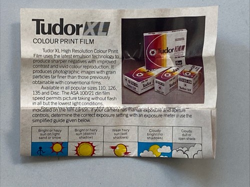 Tudor 126 Cartridge 24 Exp. High Res. Farbdruck Film Ablaufdatum Juli 1989 x9 Neu - Bild 7 von 8
