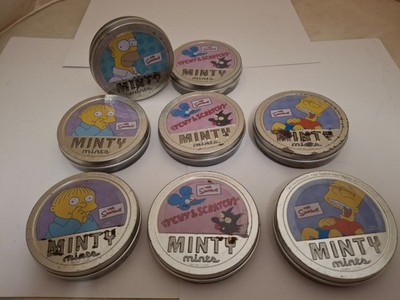 Original '03 The Simpsons Minty Mints Candy Tin w/Bart Itchy Scratchy