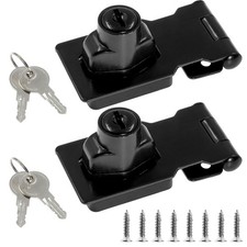 2 Packs 2.5 Inch Hasp Lock With Keys, Stainless Steel Latch, Twist Knob Keyed...