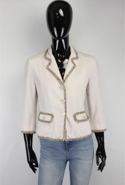 Women Max Mara Blazer Pink Linen 34