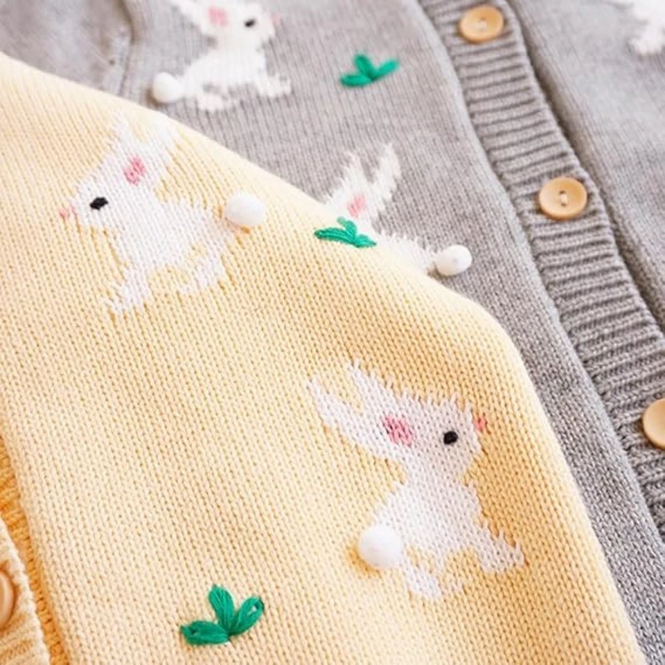 Cárdigan tejido bebé con botones cuello redondo suéter manga larga para 18-24 meses Foto 2 de 4