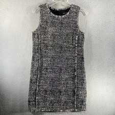 Banana Republic Sleeveless Dress Size 2 Black White Fringed Lined