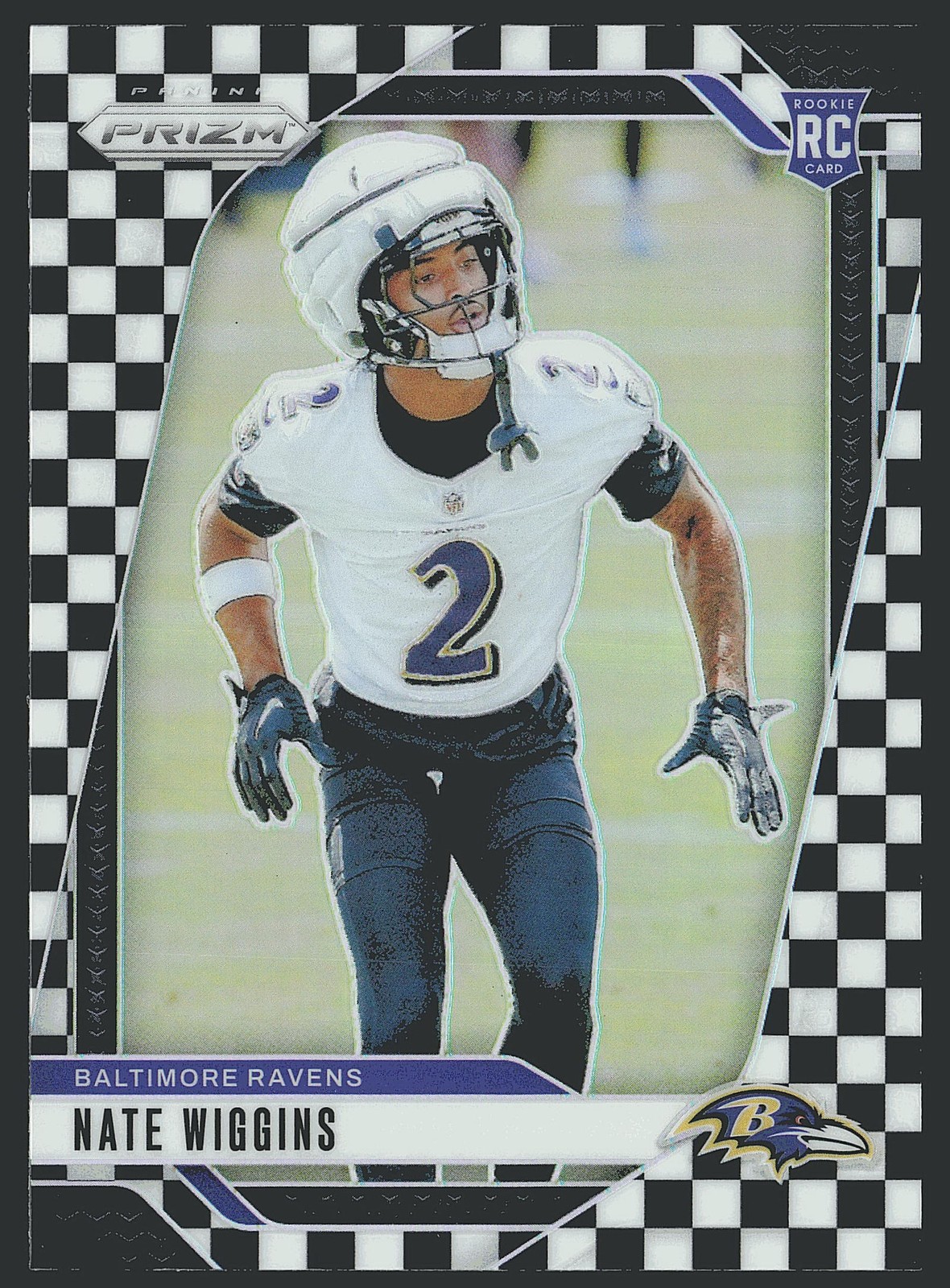 2024 Panini Prizm #380 Nate Wiggins Black and White Checker RC