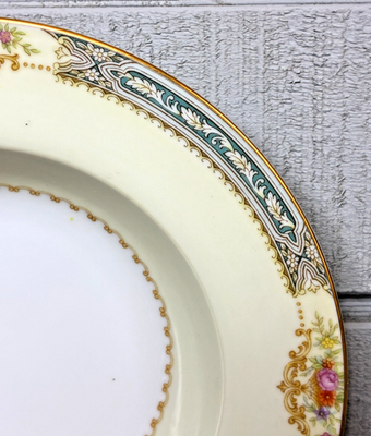 Vintage NORITAKE Rose China (6) Rimmed Soup Bowls 8 1/8