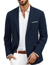 Men’s Smart Casual Blazer – Lapel Collar, 2 Button, Stretch Fabric