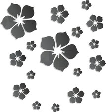 Acrylic Mirror Floral Wall Stickers Self Adhesive Mirror Wall Decor Removable Mi