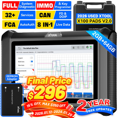 USED XTOOL X100PAD S V2.0 Auto Diagnostic Tool Key IMMO Programmer 32+ Services