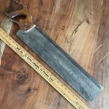 RARE The Fulton Saw Spring Steel Hand Made Hand Filed Hand Set Back Saw