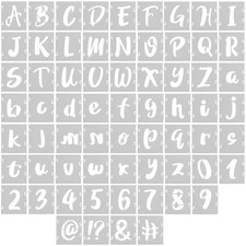 66 Pcs Letter Stencils 1 Inch, Reusable Plastic Alphabet Interlocking Drawing...