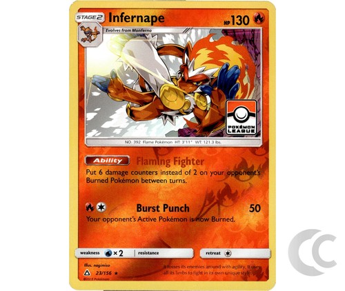 Infernape 23/156 Ultra Prism Promo Pokemon League Stamp Pokemon TCG English NM
