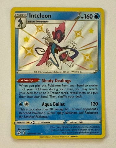 Inteleon SV027/SV122 Shining Fates: Shiny Vault Holo
