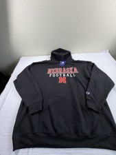 New Nebraska Cornhuskers Hoodie Men 2XL Black NCAA Football Champion Brand $60