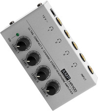 Headphone Amplifier, HA400 4-Channel Metal Stereo Audio Amplifier, Mini Earphone