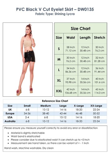 PVC Black V Cut Eyelet Mini Skirt – Shiny Lycra Lace Up Clubwear Outfit UK - Picture 6 of 9