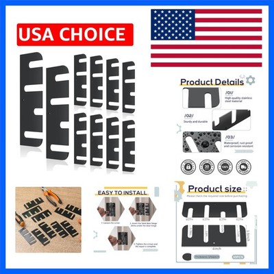 10 Pcs 4 Inch Door Hinge Shims Stainless Steel Black Metal Shims Coated Finis...