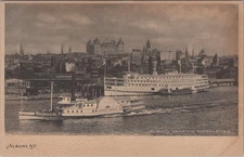 Albany from Hudson River Steamboat James Brett 1900s Albertype Postcard