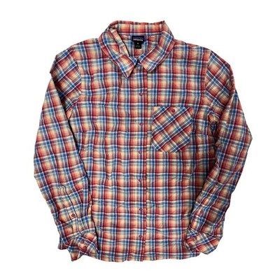 Patagonia Womens XS Havasu Plaid Snap Button Down Shirt Red Blue Worn Wear