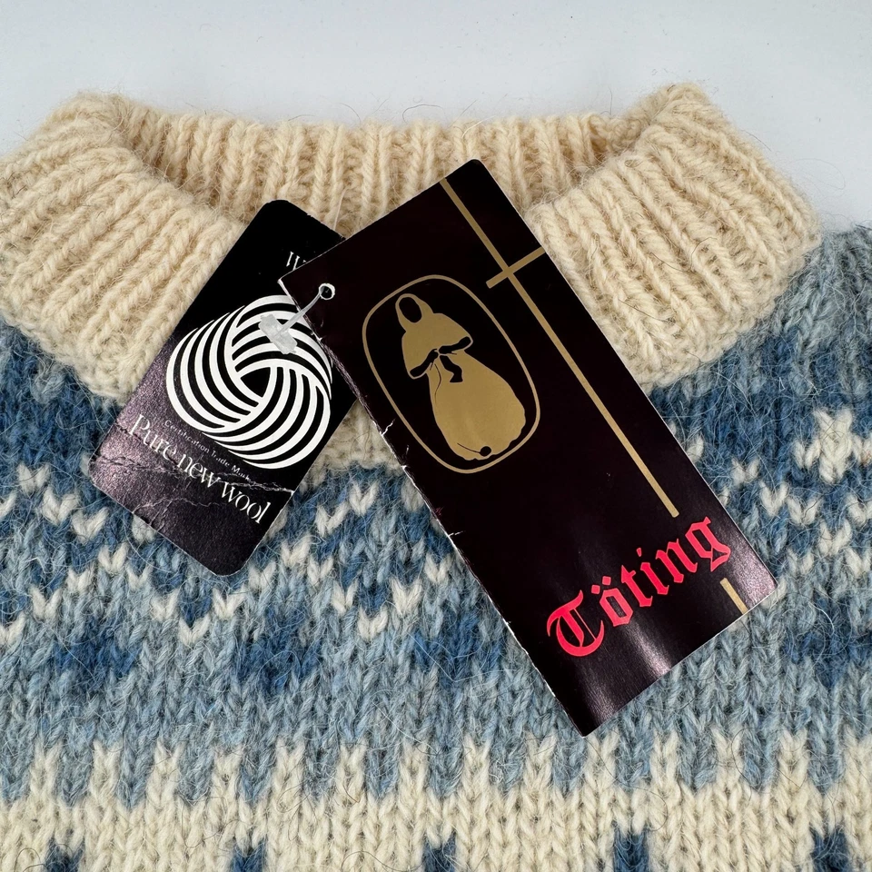 Vintage 1980s Töting Toting Faroe Islands Wool Sweater NWT Chunky Sweater - Image 4 of 4