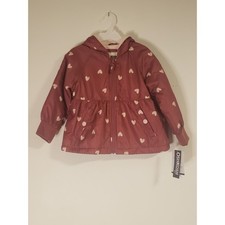 Oshkosh B'Gosh 2T Fleece Lined Jacket Coat Heart Print Two-tone Pink NWT Easter