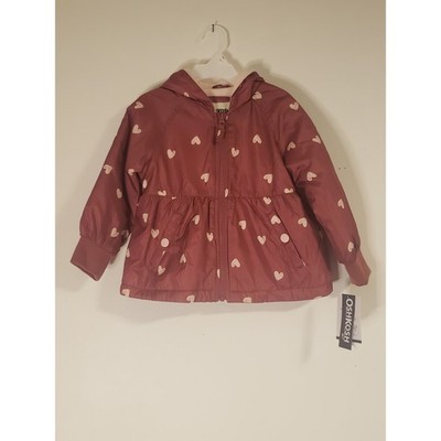 Oshkosh B'Gosh 2T Fleece Lined Jacket Coat Heart Print Two-tone Pink NWT Easter